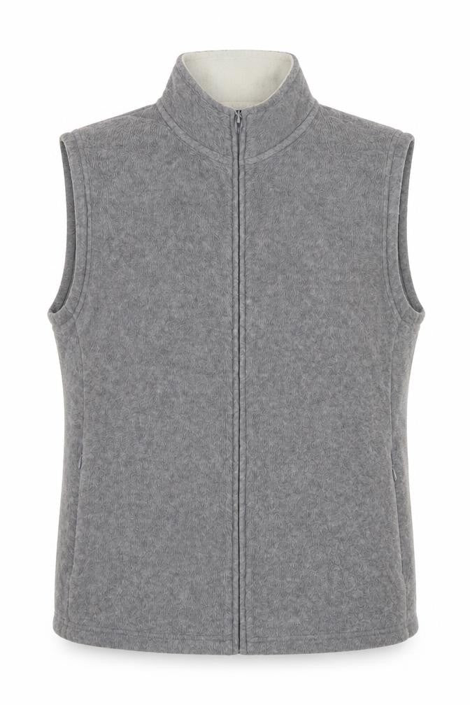 Isle Essentials Men's Grey Fleece Waistcoat XL Full Zip Bodywarmer