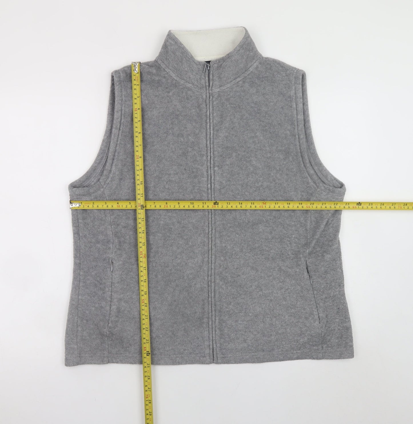 Isle Essentials Men's Grey Fleece Waistcoat XL Full Zip Bodywarmer
