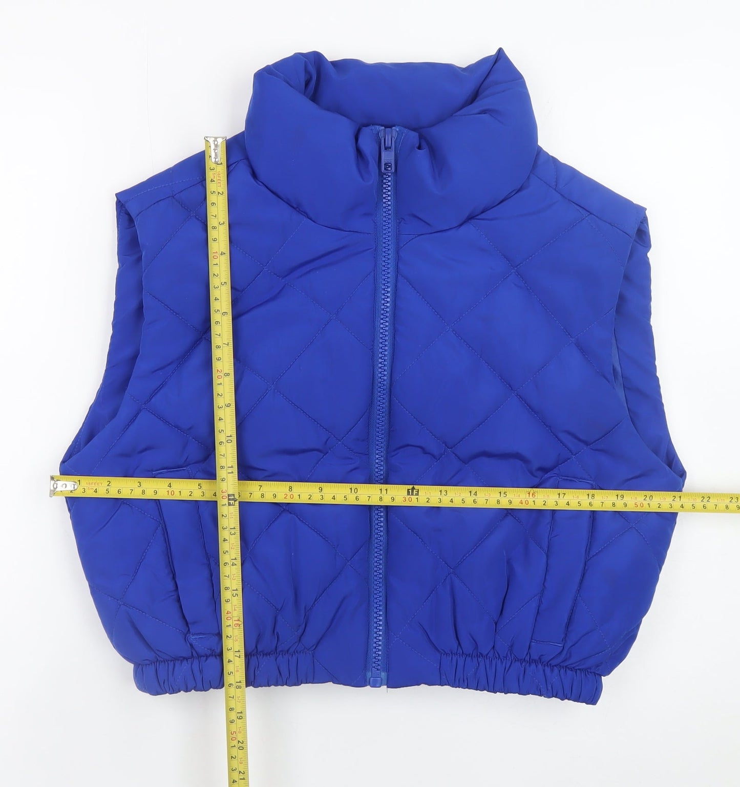Simply Be Womens Blue Quilted Puffer Waistcoat Size 12