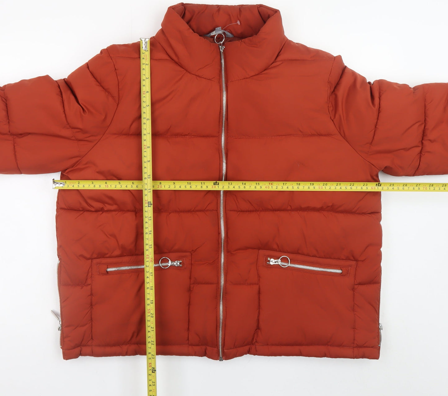 Principles Women’s Rust Puffer Jacket Size 16 Polyester Lined Zip Pockets