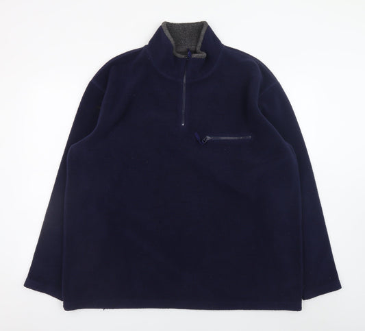 Next Men’s Blue Fleece 1/4 Zip Pullover Sweatshirt XL