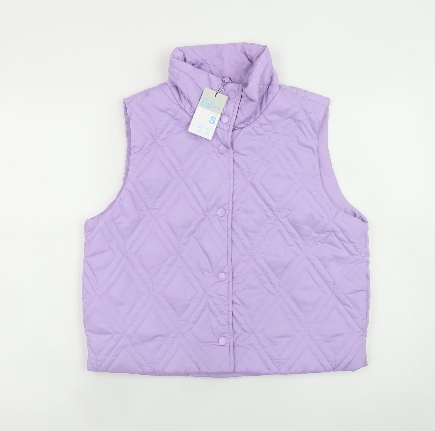 Primark Cares Women's Purple Quilted Waistcoat Size S Lightweight Gilet