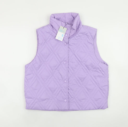 Primark Cares Women's Purple Quilted Waistcoat Size S Lightweight Gilet