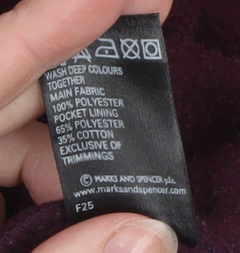 Marks and Spencer Women's Purple Fleece Jacket Size 16
