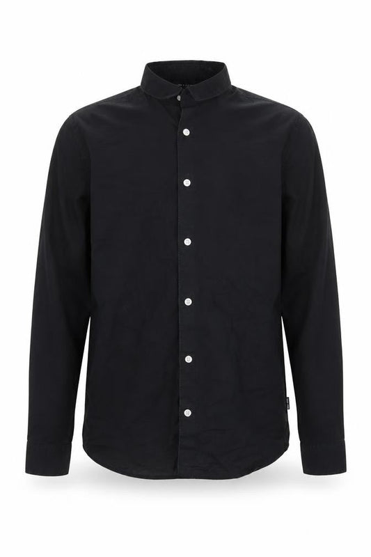 Only & Sons Men's Black Regular Fit Long Sleeve Band Collar Button-Up Shirt M