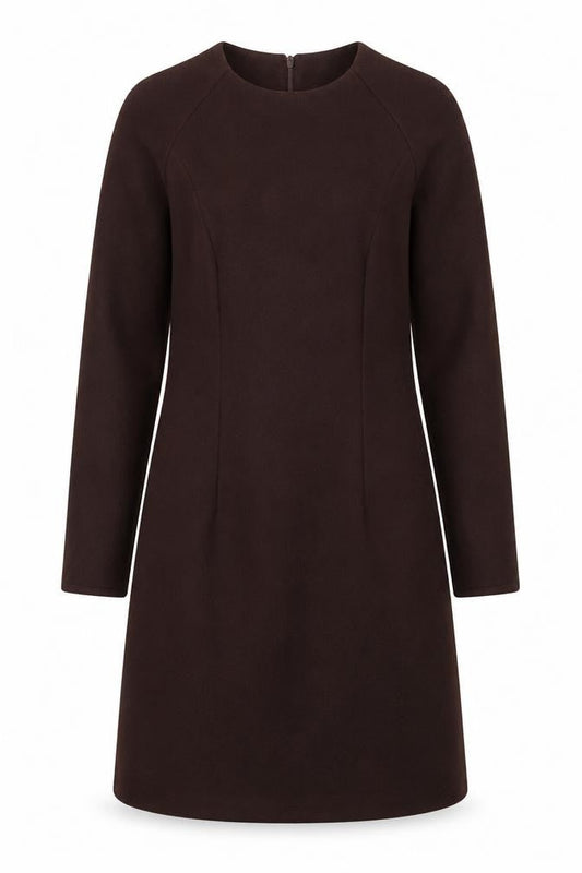 Marks & Spencer Women’s Brown Shift Dress Size 14 Long Sleeve