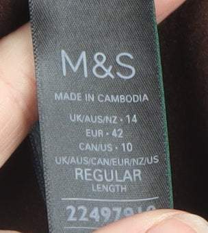 Marks and Spencer Women’s Brown Shift Dress Size 14 Long Sleeve
