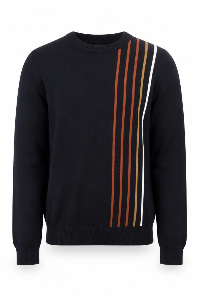 Next Men's Blue Striped Cotton Crew Neck Jumper Size S