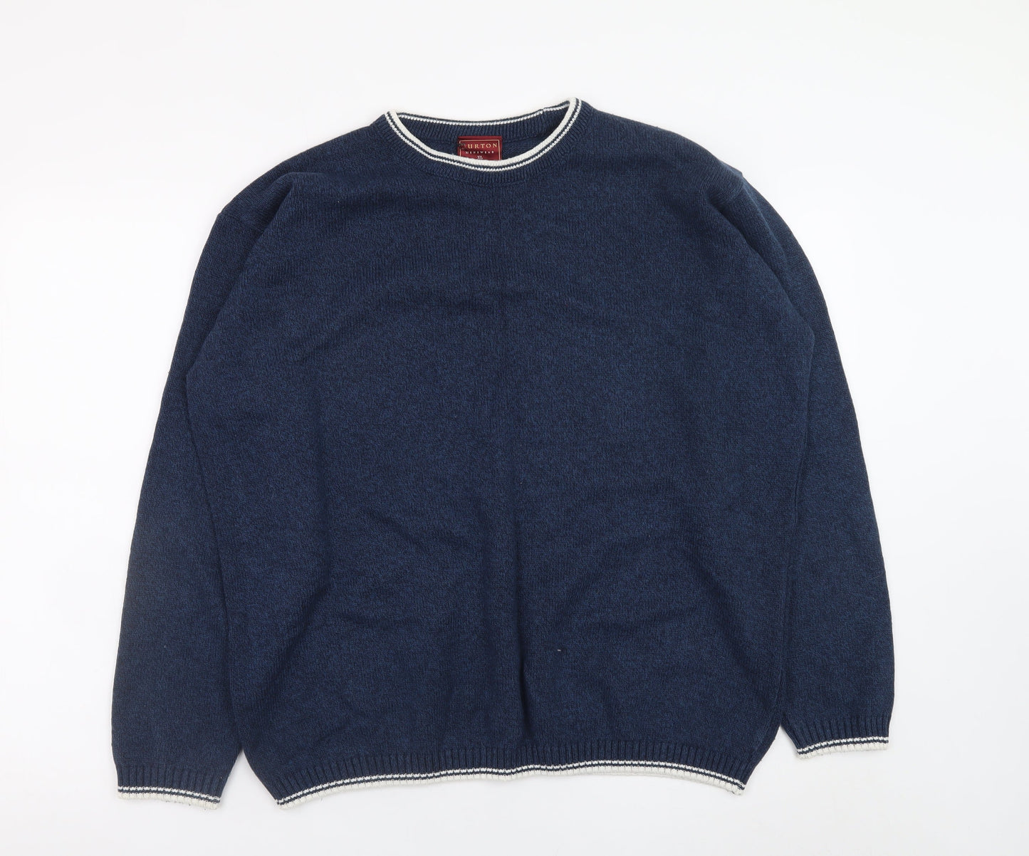 Burton Menswear Blue Crew Neck Knit Jumper XL Men’s Pullover
