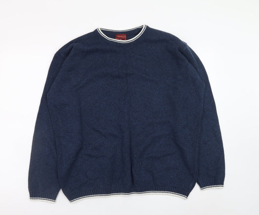 Burton Menswear Blue Crew Neck Knit Jumper XL Men’s Pullover