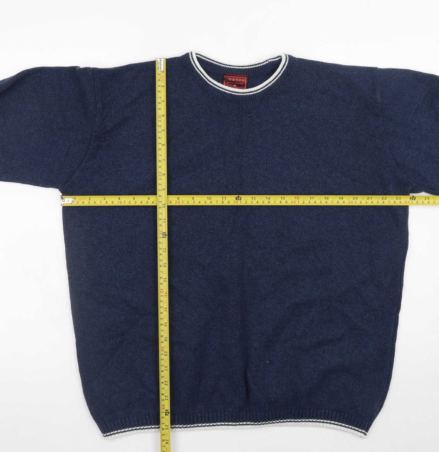 Burton Menswear Blue Crew Neck Knit Jumper XL Men’s Pullover