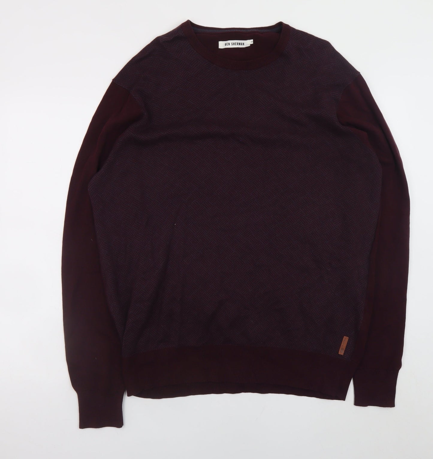 Ben Sherman Men's Brown 2XL Cotton Crew Neck Pullover Jumper