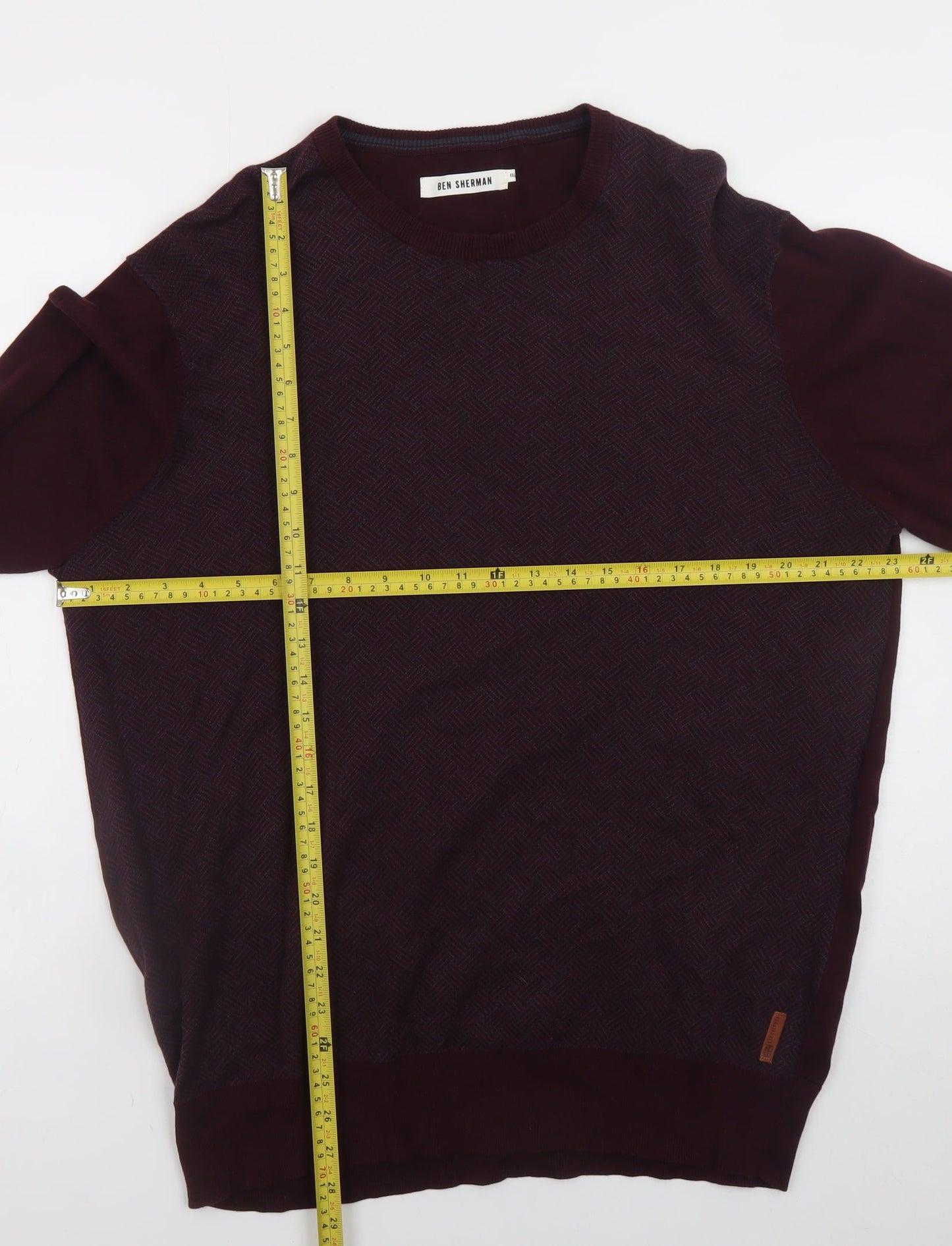 Ben Sherman Men's Brown 2XL Cotton Crew Neck Pullover Jumper