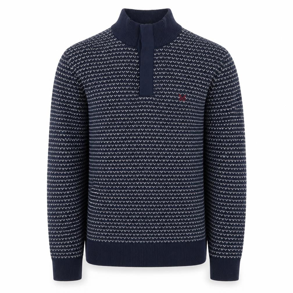 Crew Clothing Men's Blue Cotton Henley Jumper M