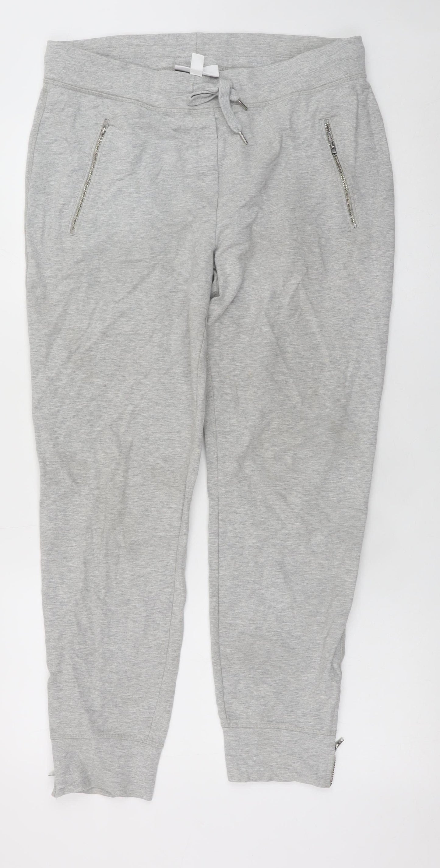 The White Company Men Grey Cotton Jogger Trousers M