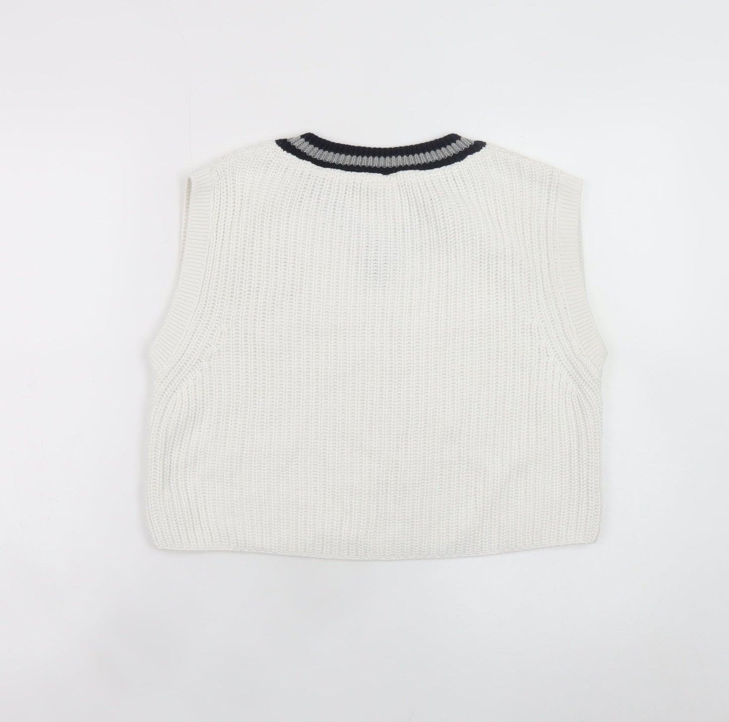 Derby Outfitters Women's White V-Neck Knit Vest S