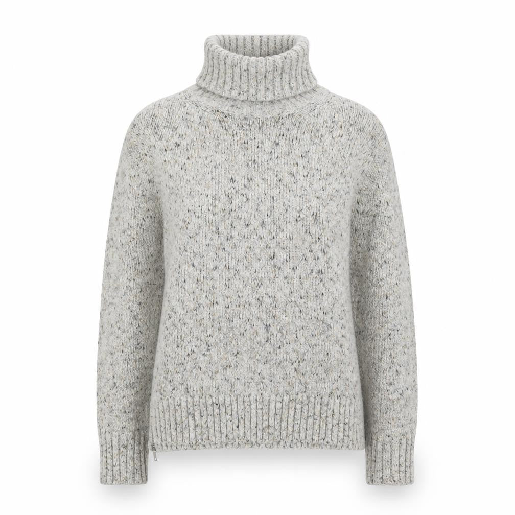 Great Plains Womens Grey Roll Neck Chunky Knit Jumper Size 10