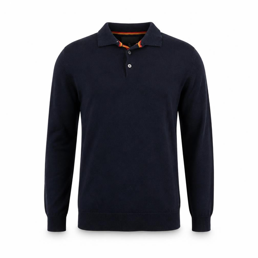 Next Men's Blue Collared Henley Jumper Size S Cotton Knit