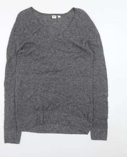 Gap Men's Grey V-Neck Knit Pullover Jumper Size M