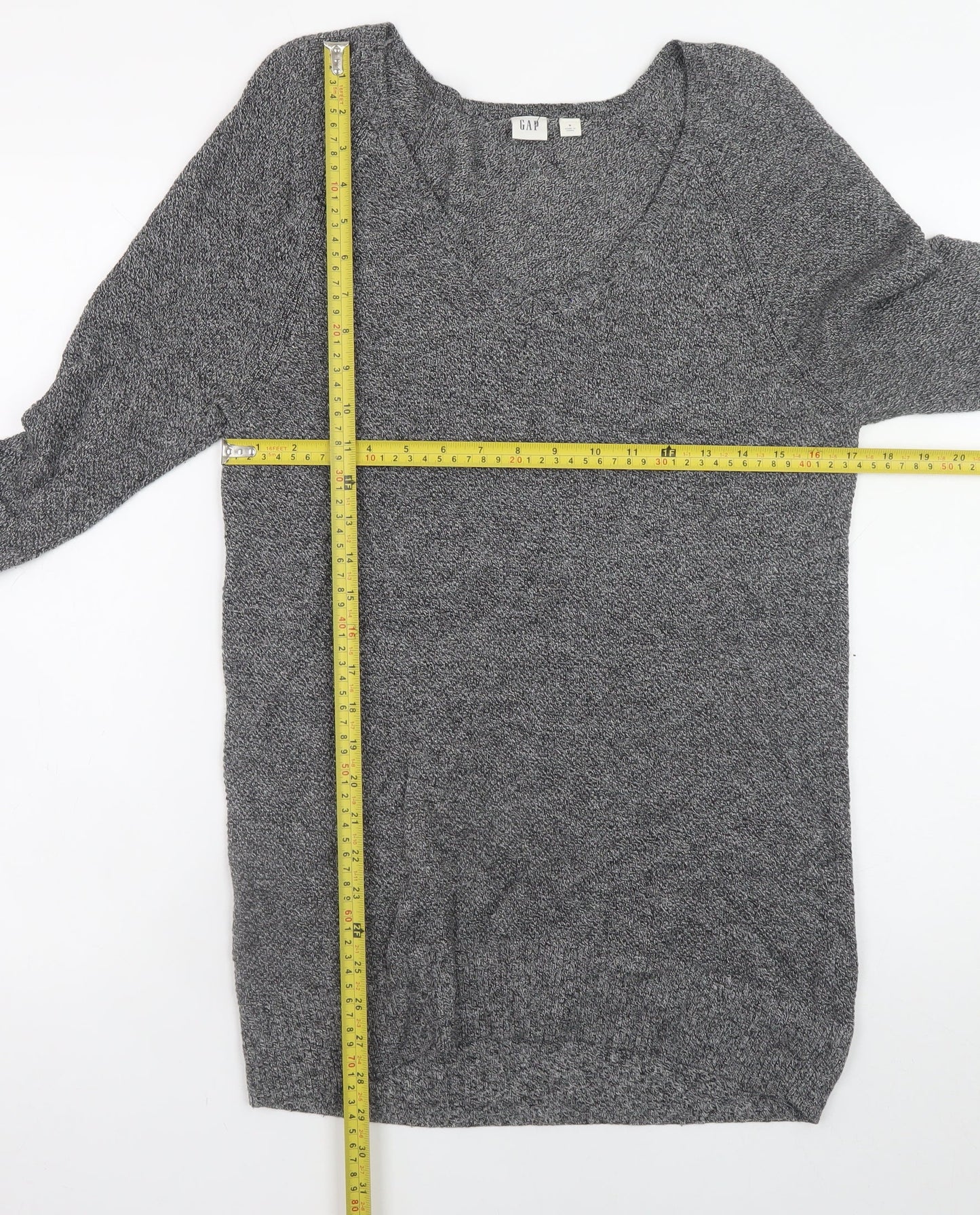 GAP Men's Grey V-Neck Knit Pullover Jumper Size M