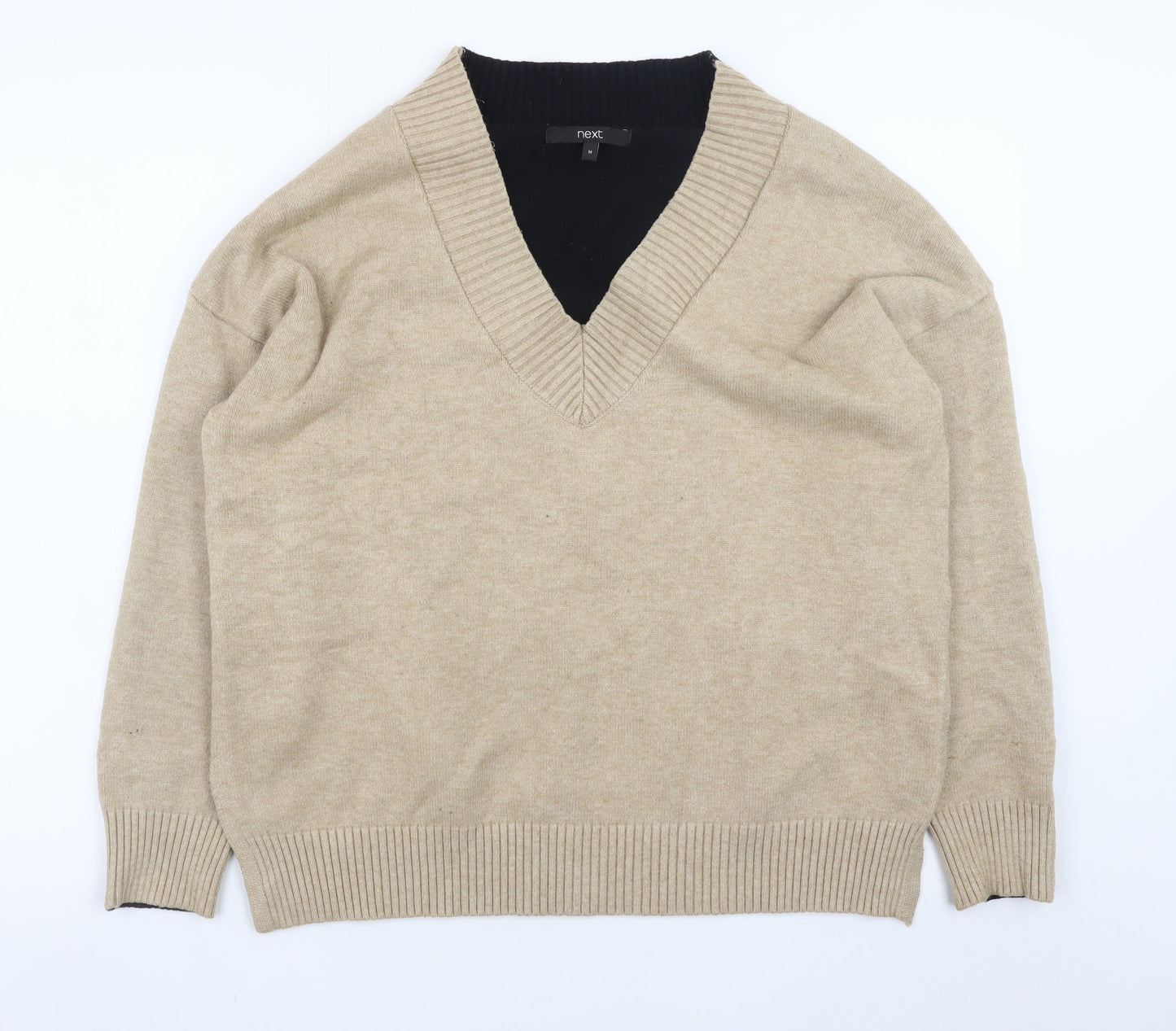 Next Women’s Beige V-Neck Pullover Jumper Size 14