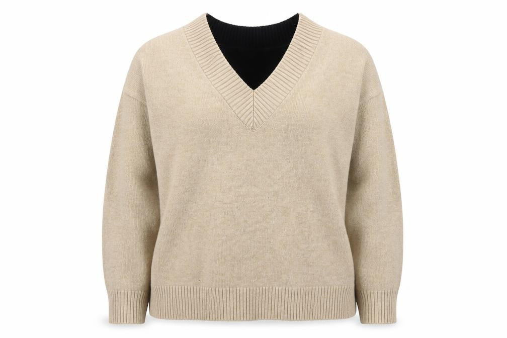 Next Women’s Beige V-Neck Pullover Jumper Size 14