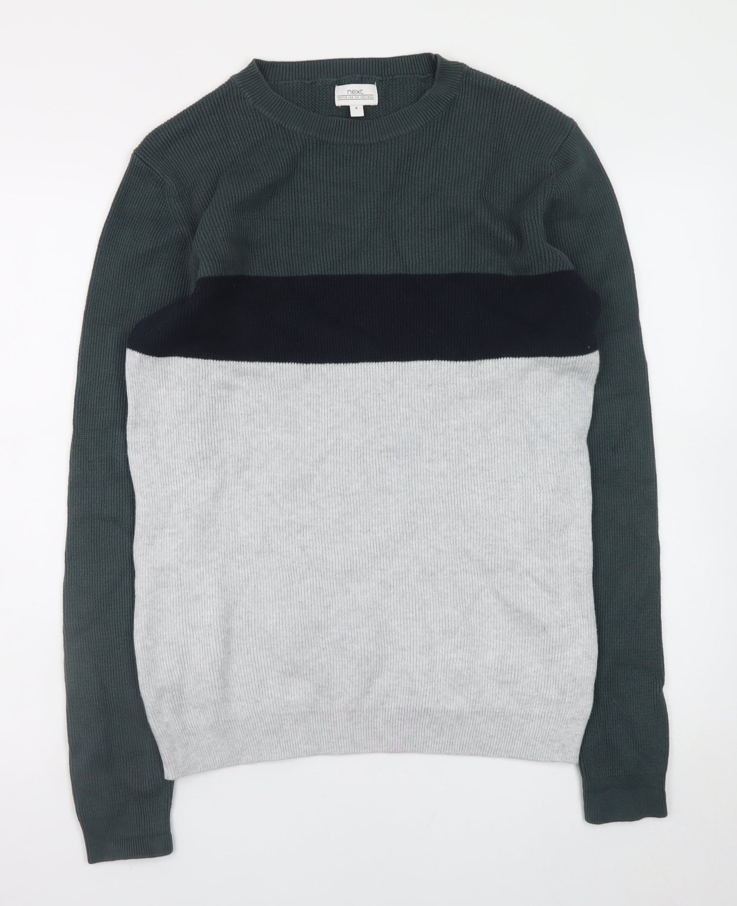 Next Womens Multicoloured Cotton Knit Crew Neck Pullover Jumper M