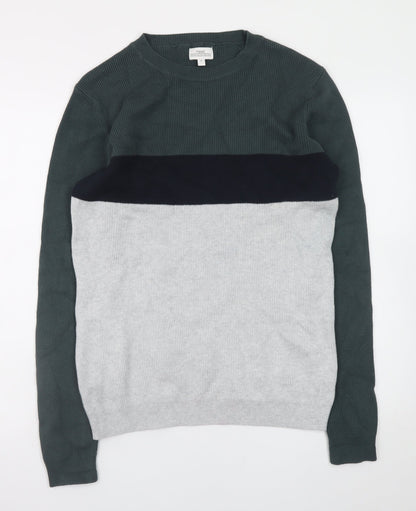 Next Womens Multicoloured Cotton Knit Crew Neck Pullover Jumper M