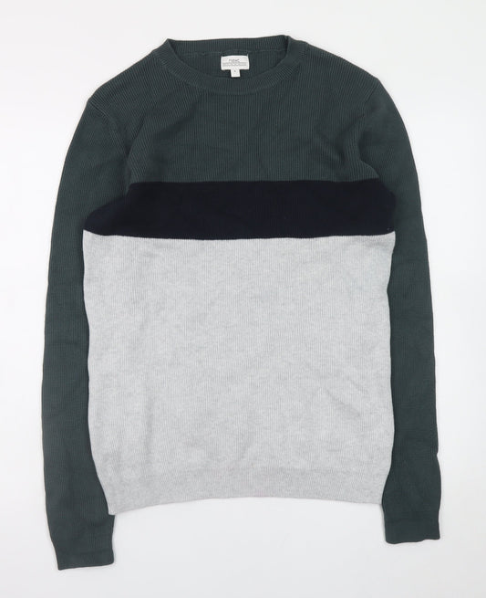 Next Womens Multicoloured Cotton Knit Crew Neck Pullover Jumper M