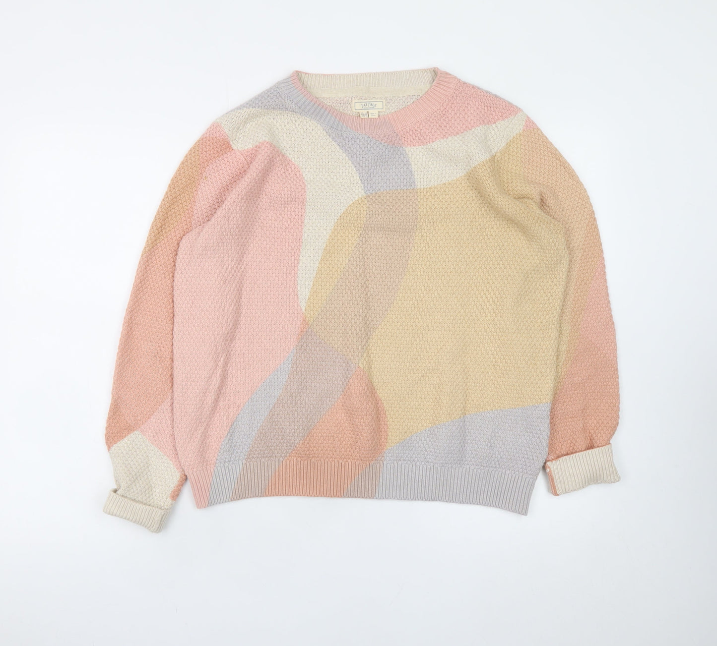 Fat Face Women's Multicoloured Cotton Crew Neck Pullover Jumper Size 14