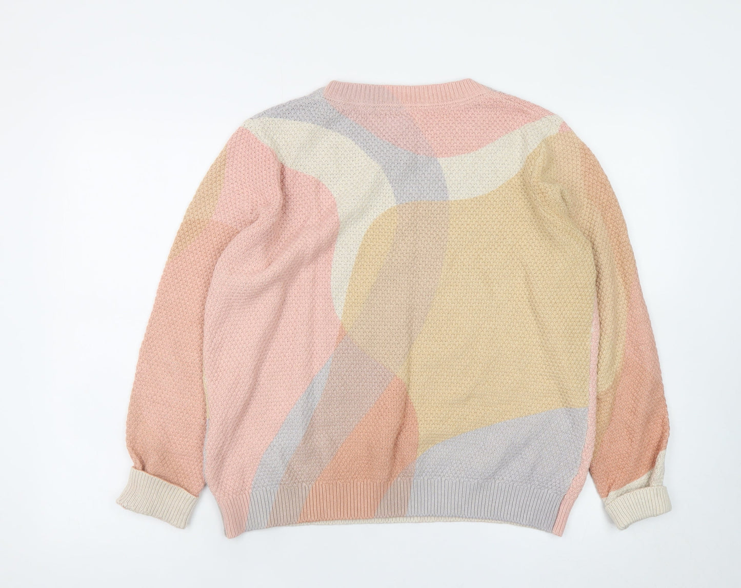 Fat Face Women's Multicoloured Cotton Crew Neck Pullover Jumper Size 14