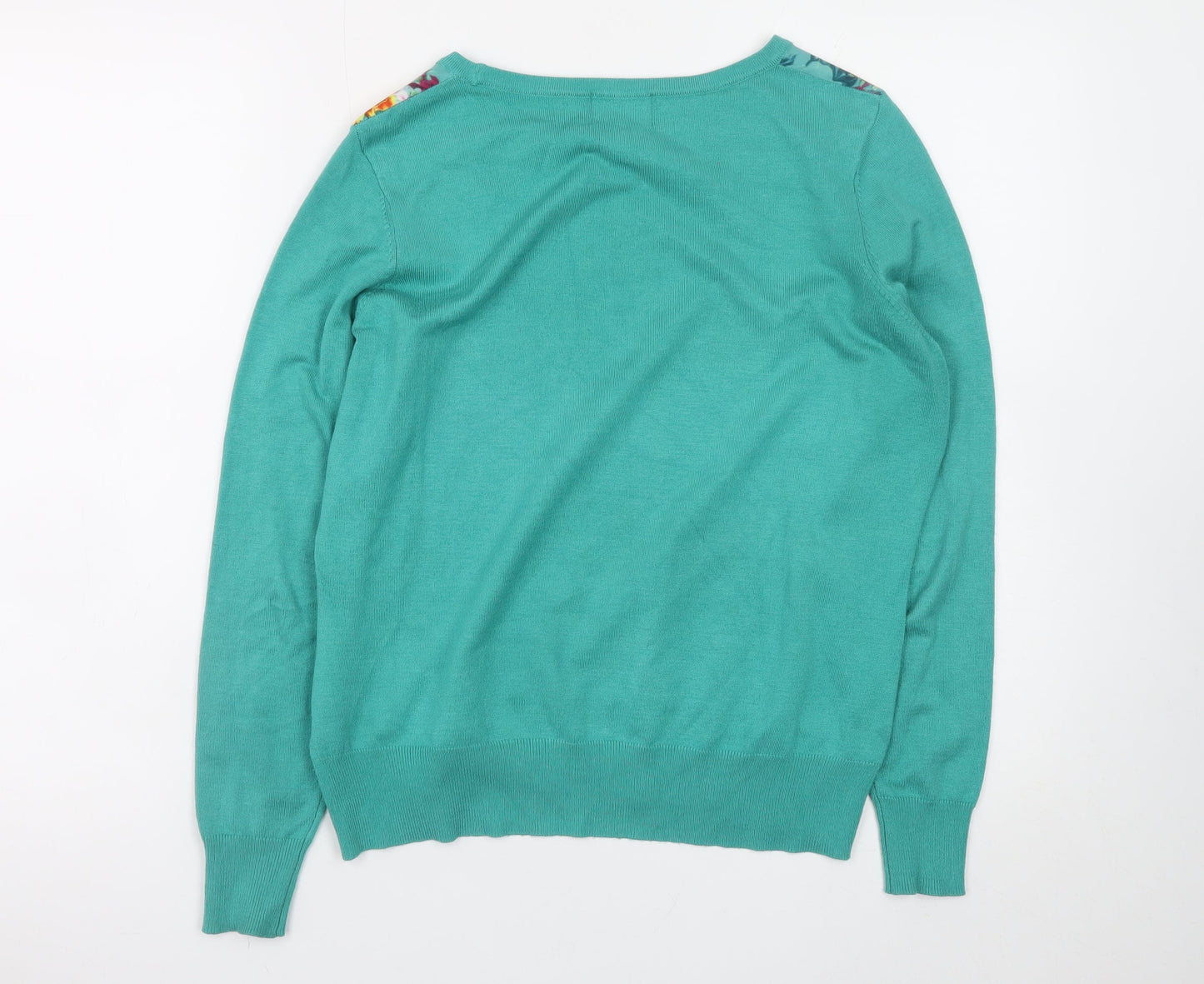 Inspire Collection Women's Green Floral Crew Neck Pullover Jumper M