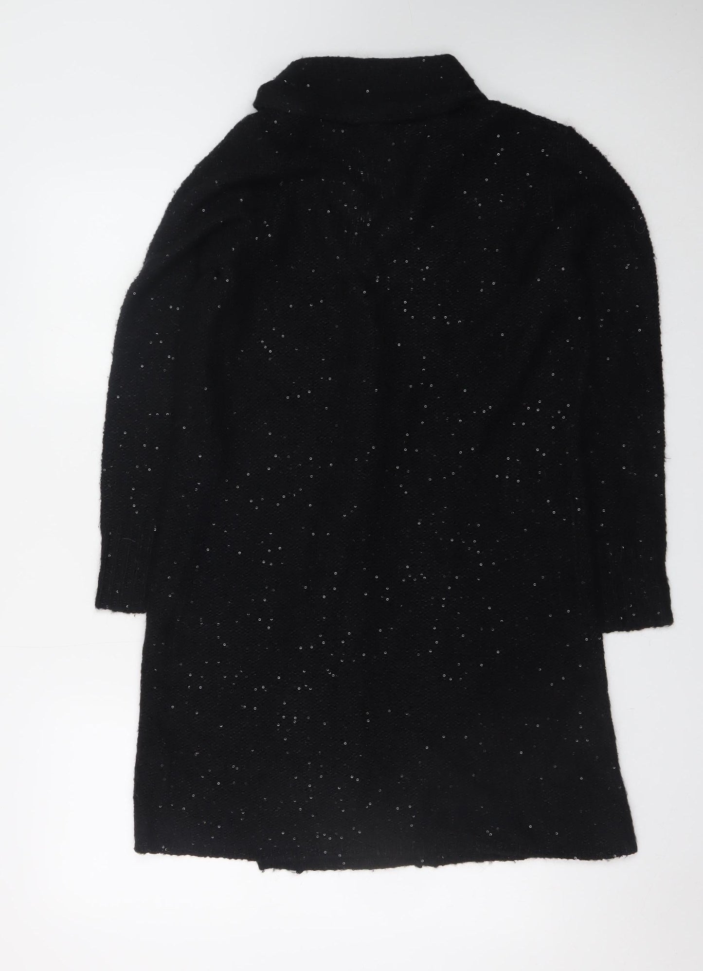 Jigsaw Women's Black Sequin Knit Long Sleeve Cardigan Size S