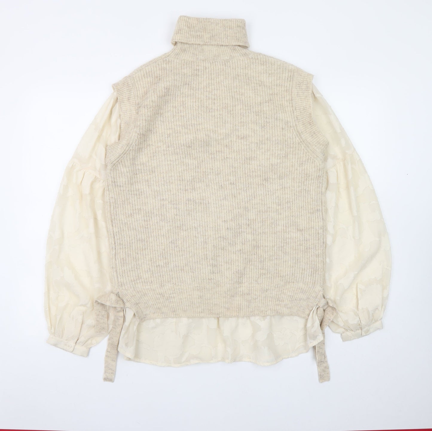Next Women Beige Roll Neck Knit Jumper Medium