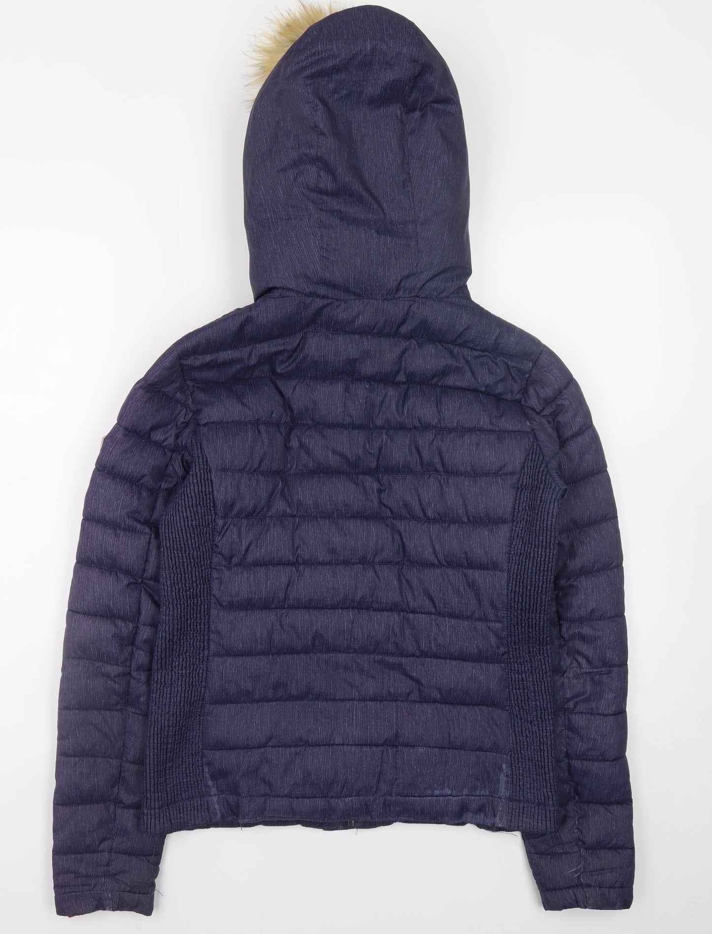 Superdry Womens Blue Hooded Fuji Puffer Jacket Small