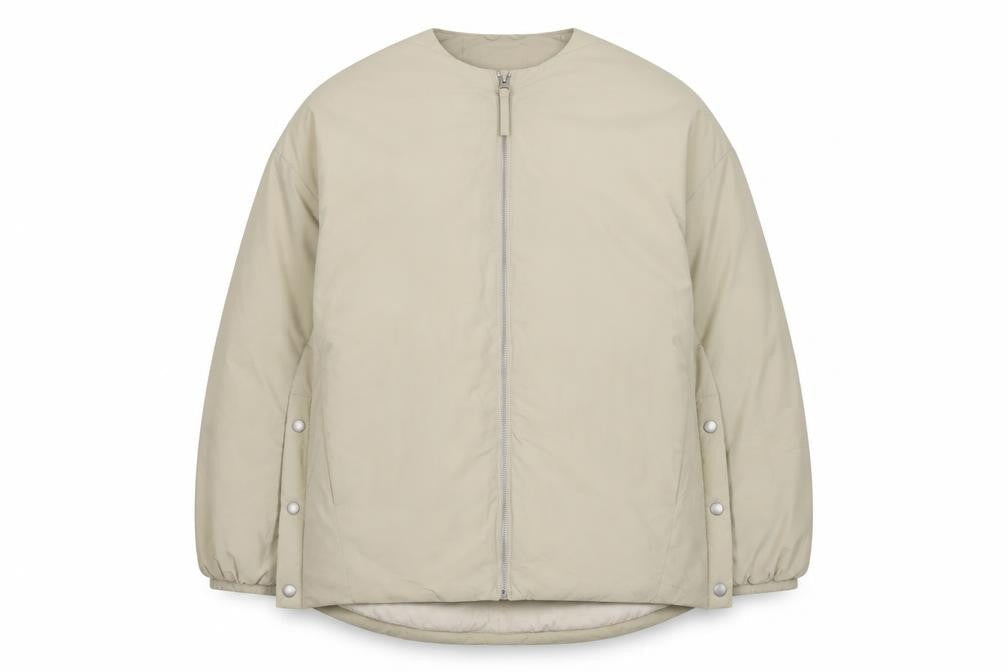 Marks & Spencer Men's Beige Puffer Jacket M Full Zip Mid-Length