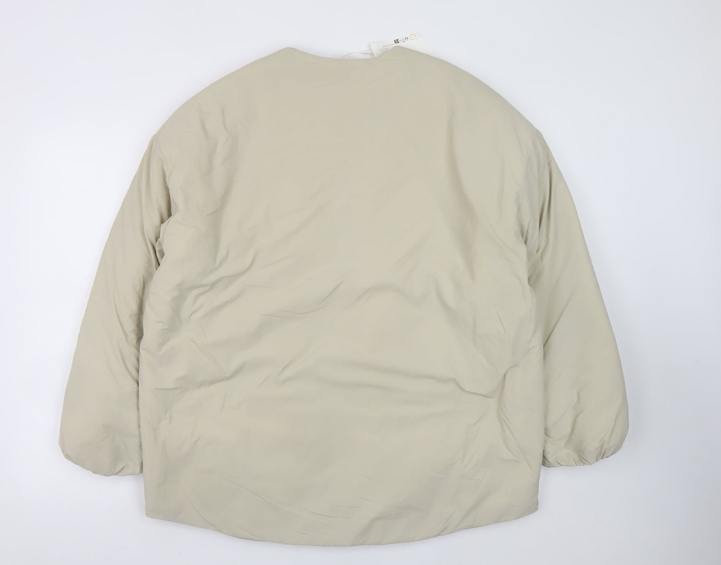 Marks and Spencer Men's Beige Puffer Jacket M Full Zip Mid-Length
