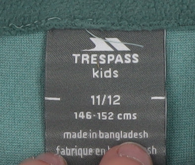 Trespass Girls Green Fleece 1/2 Zip Pullover Sweatshirt 11-12 Years