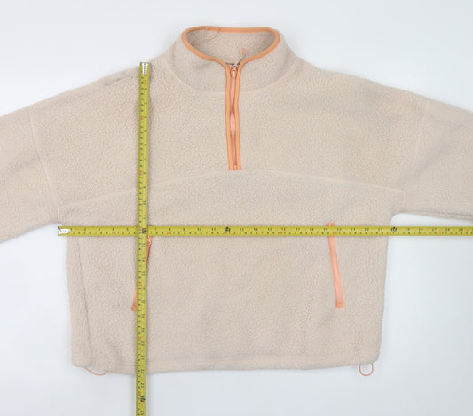 Dunnes Stores Women’s Beige Fleece Half Zip Jacket Size 14