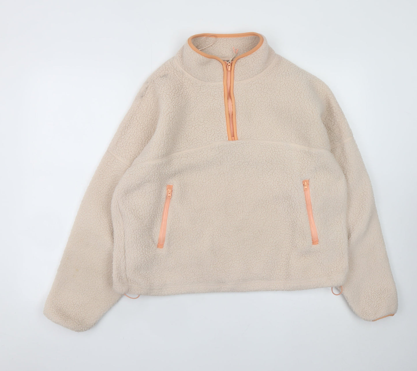 Dunnes Stores Women’s Beige Fleece Half Zip Jacket Size 14