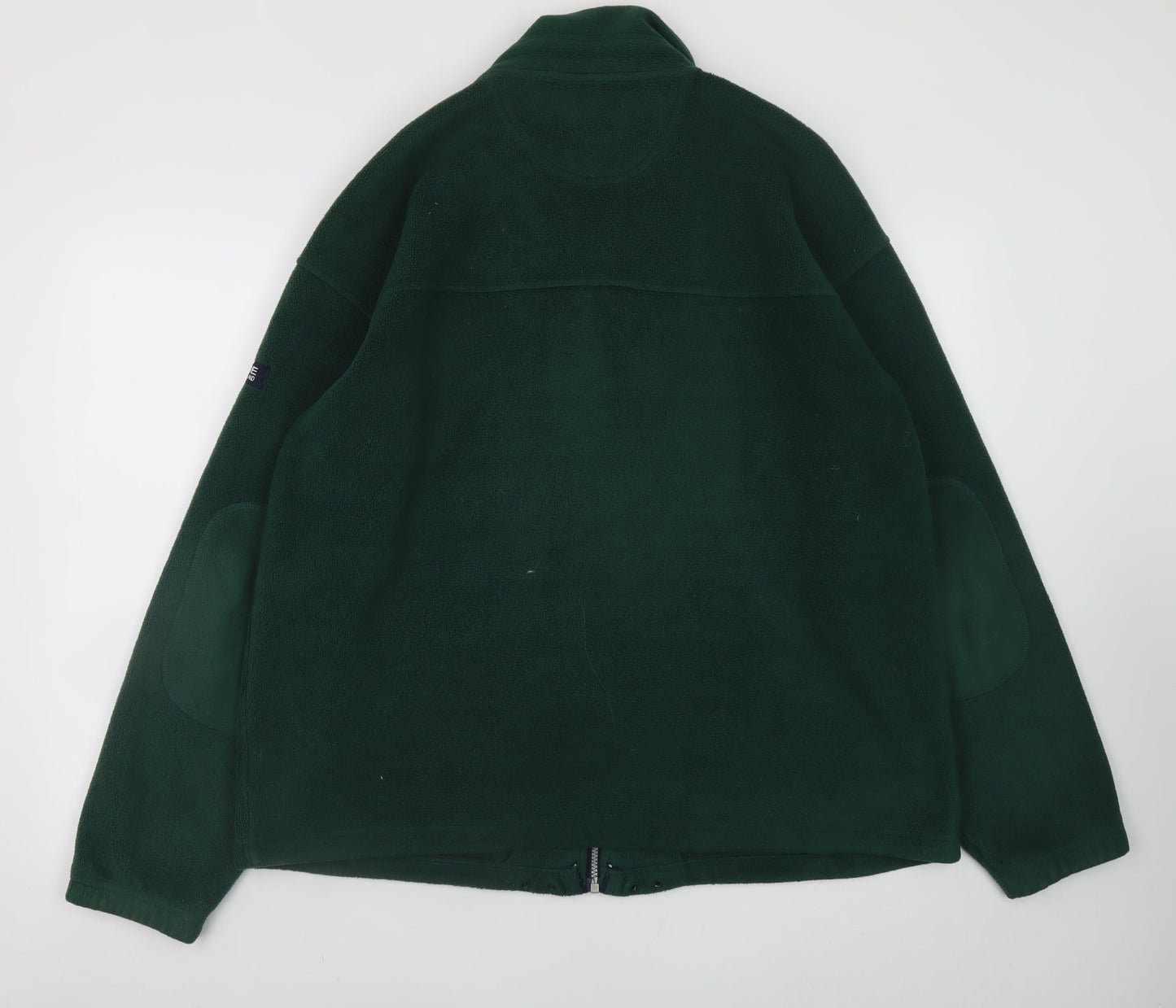 Maine New England Men Green Fleece Full Zip Jacket M Polyester