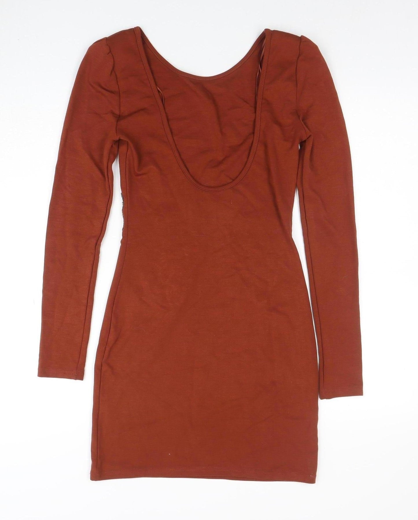 Goldie London Women's Brown Long Sleeve Bodycon Dress Size S
