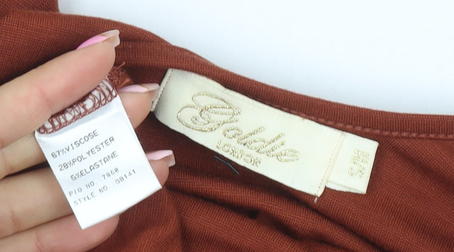 Goldie London Women's Brown Long Sleeve Bodycon Dress Size S
