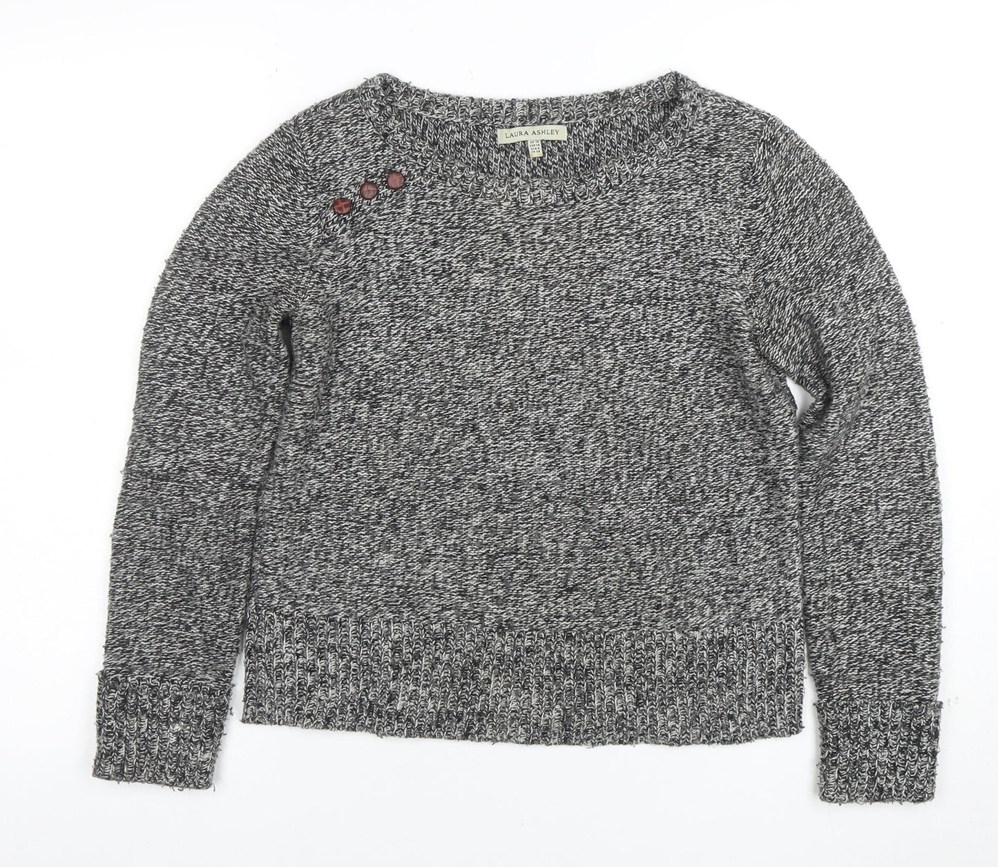 Laura Ashley Womens Grey Size 10 Knit Long Sleeve Pullover Jumper