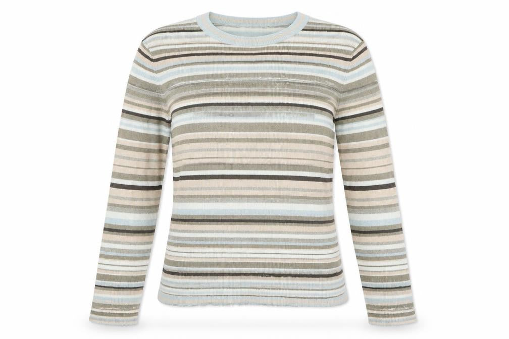 Jaeger Women's Multicoloured Striped Cotton Jumper Size M