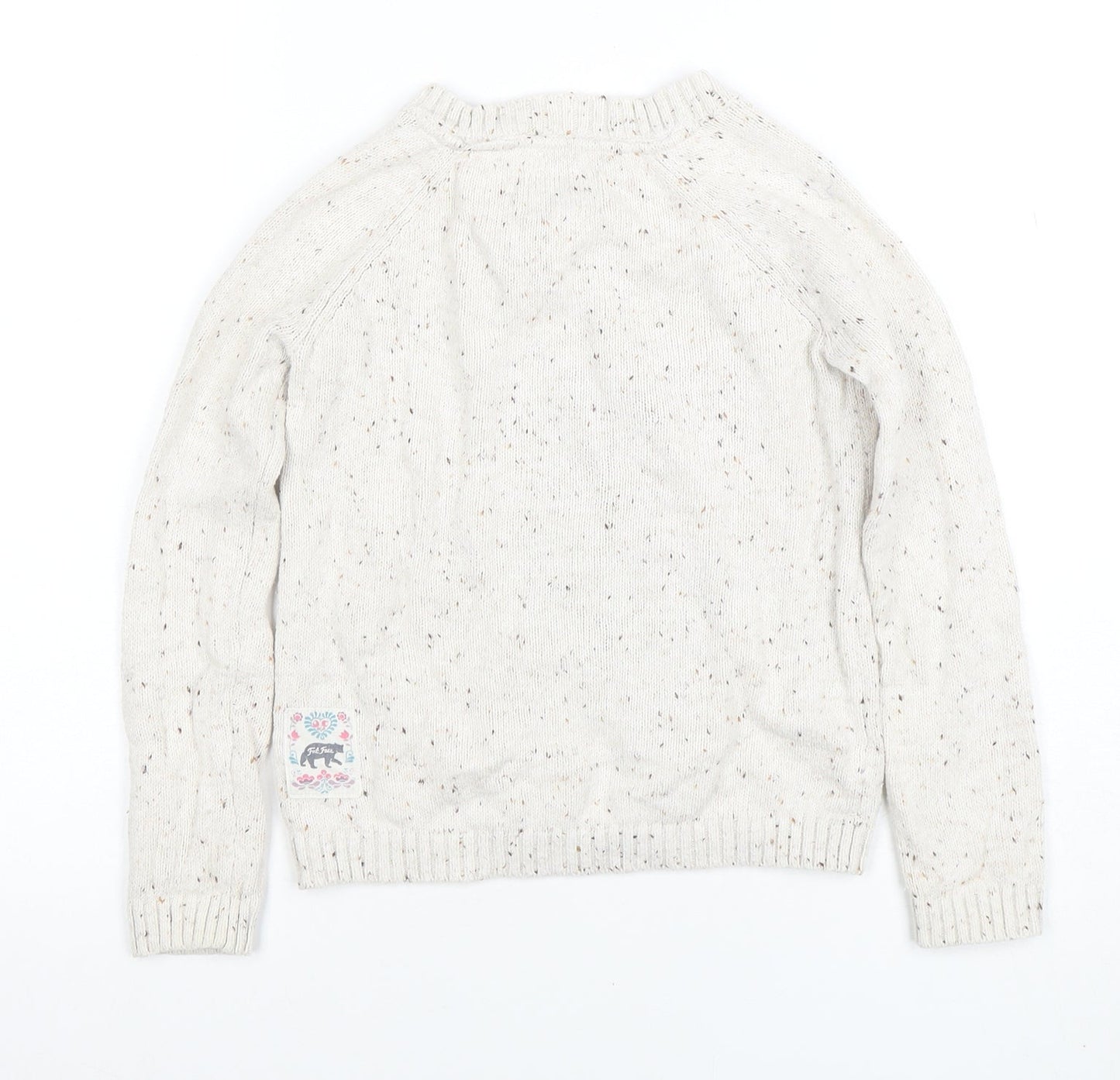 FatFace Boys Beige Penguin Crew Neck Cotton Jumper 6-7 Years Winter Knit