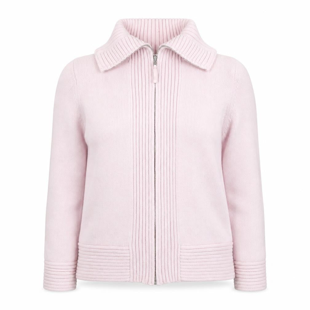 Marks & Spencer Women’s Pink Full Zip Collared Jumper Size 14