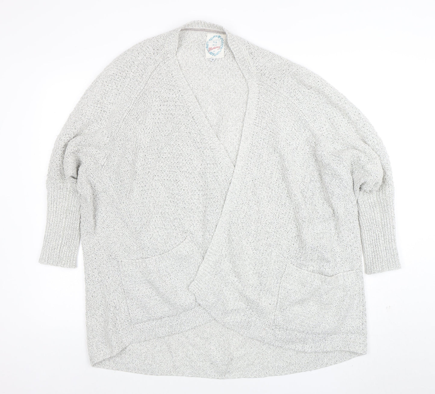 Faithful and True Womens Grey Chunky Knit Long Sleeve Cardigan Size 12