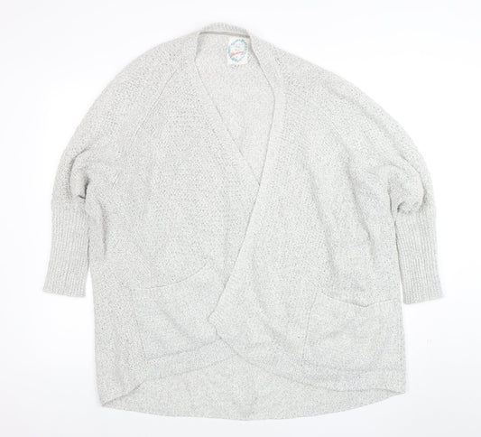Faithful and True Womens Grey Chunky Knit Long Sleeve Cardigan Size 12