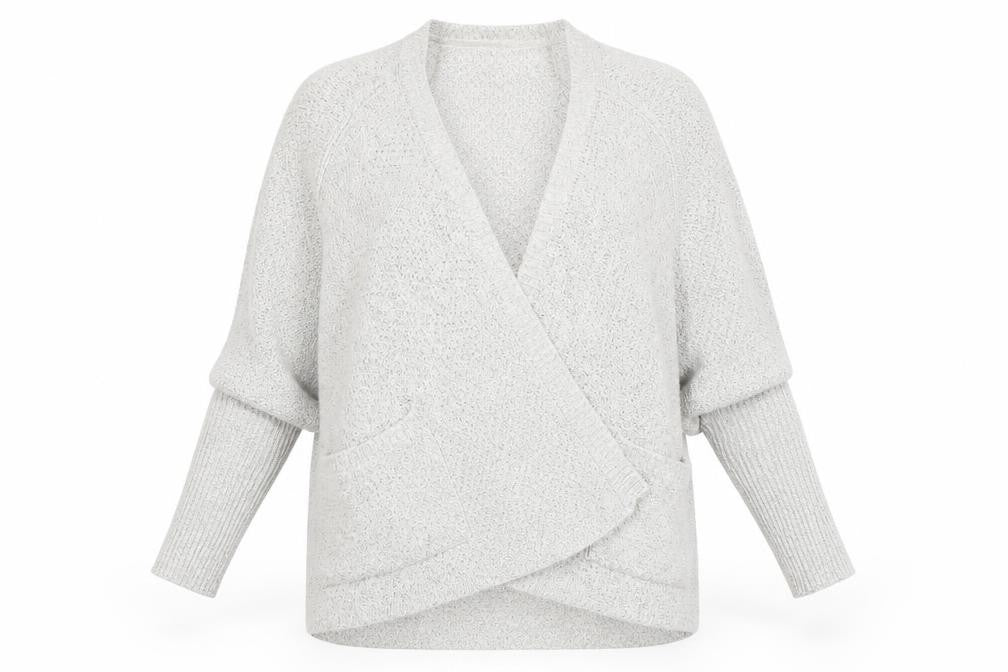 Faithful and True Womens Grey Chunky Knit Long Sleeve Cardigan Size 12